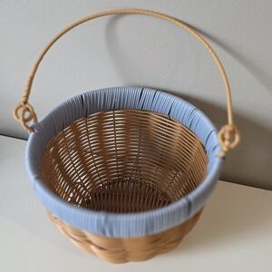 Target Wicker Basket with Light Blue Trim